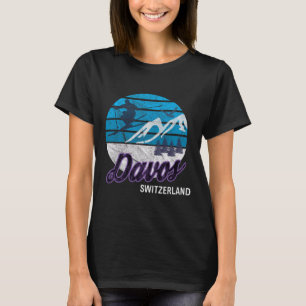 Camiseta Davos Suiços Alps Suiça Ski Resort Snowboardi