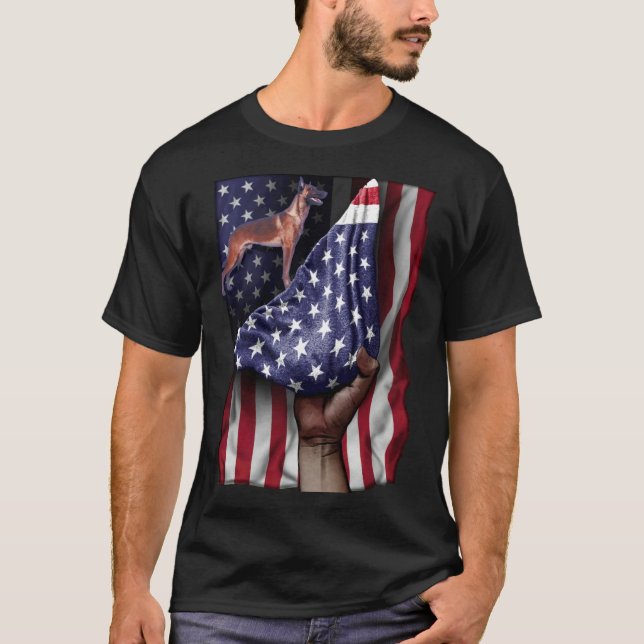 Camiseta Day Of Independence US Flag Belgian Malinois (Frente)