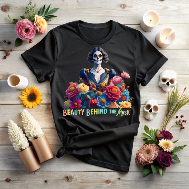 Camiseta Day of the dead, Beauty behind the mask (Criador carregado)