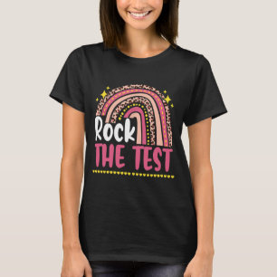 Camiseta Day Rock The Test Teacher Testing Day Rainbow Leop