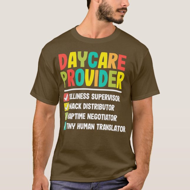 Camiseta Daycare Provider Checklist Funny Gift Chilcare (Frente)