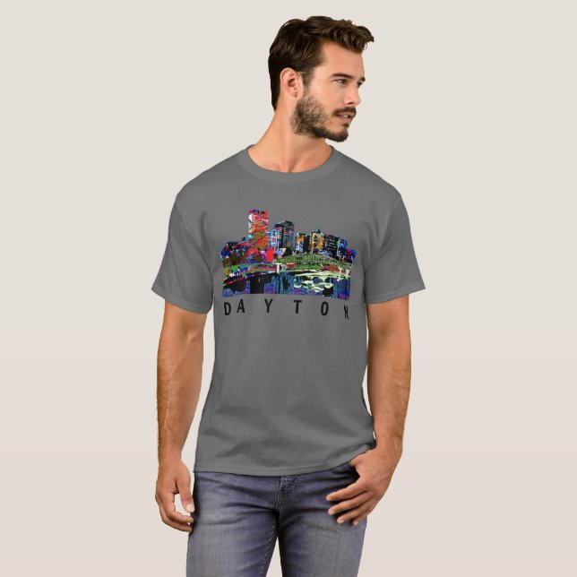 Camiseta Dayton, Ohio em grafite (Frente Completa)