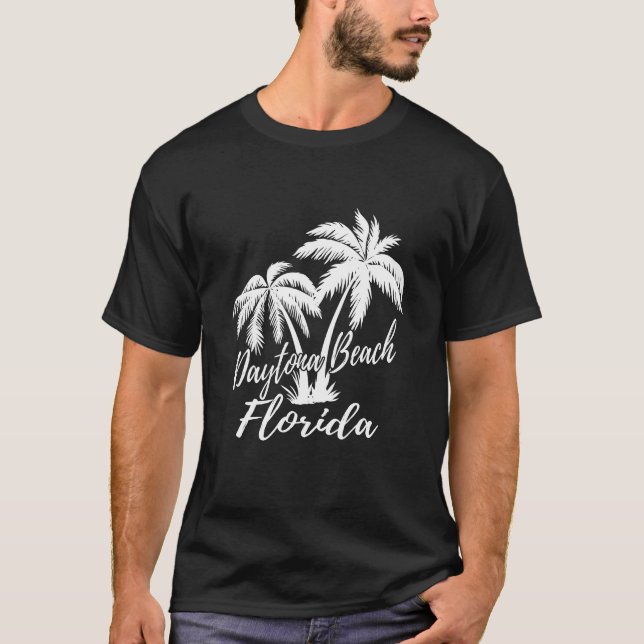 Camiseta Daytona Beach Flórida Palm Trees Férias (Frente)