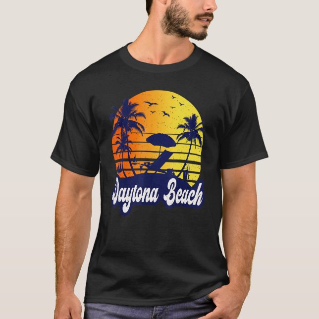 Camiseta Daytona Beach Florida Sunset Beach Retro (Frente)