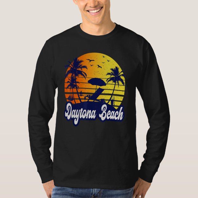 Camiseta Daytona Beach Florida Sunset Beach Retro (Frente)