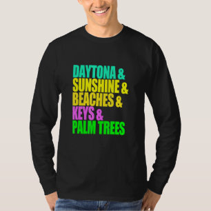 Camiseta Daytona Florida Beaches Palm Trees Sunshine Vacati