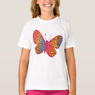 Camiseta Dazzle com a tatuagem da borboleta do arco-íris