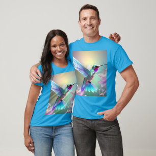 Camiseta Dazzling Fusion: Rainbow Glass Hummingbird,