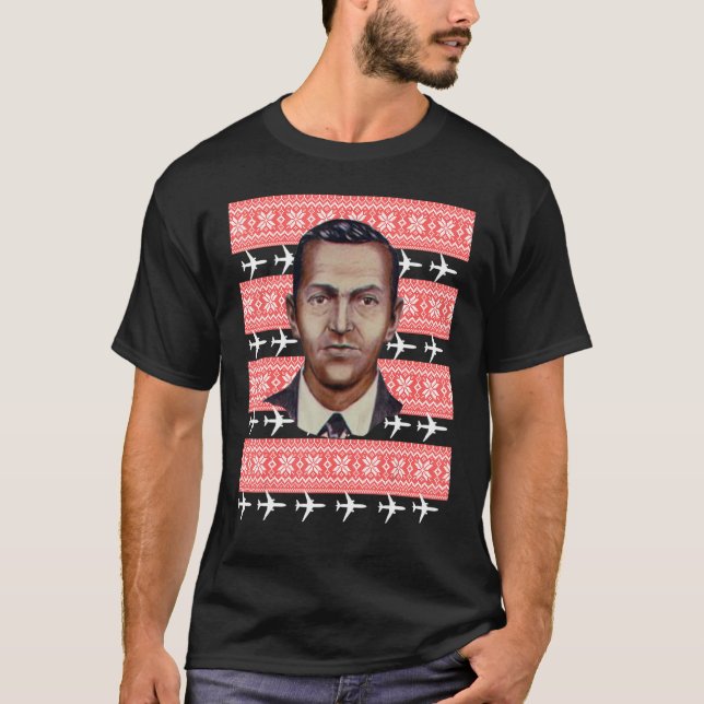 Camiseta DB Cooper Ugly Christmas Sweater High Jacker Plane (Frente)