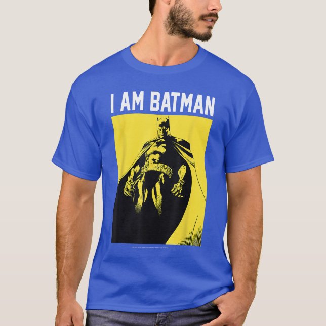 Camiseta DC Comics Eu Sou Batman Amarelo Escuro Poster Pree (Frente)