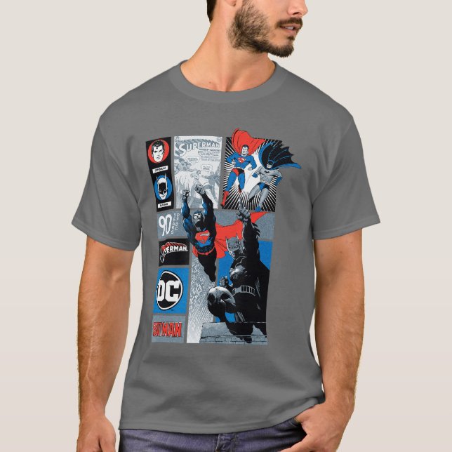 Camiseta DC Comics Justice League Batman And Superman 90 Ye (Frente)