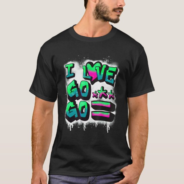 Camiseta Dc I Love Go Music Para Crianças E Adultos (Frente)