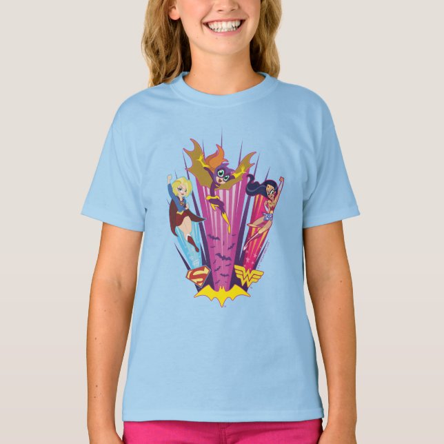 Camiseta DC Super Hero Girls Trio (Frente)