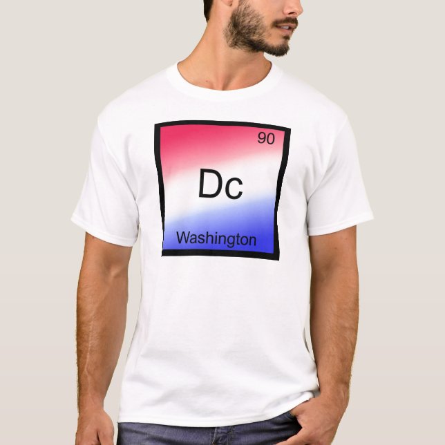 Camiseta Dc - Washington, Símbolo do Elemento Químico (Frente)