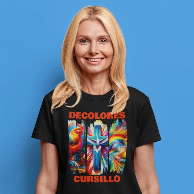 Camiseta DColores Cursillo Brush Sroke Rooster Dove (Criador carregado)