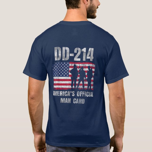 Camiseta Dd214 Américas Cartão Oficial Engraçado Militar (Verso)