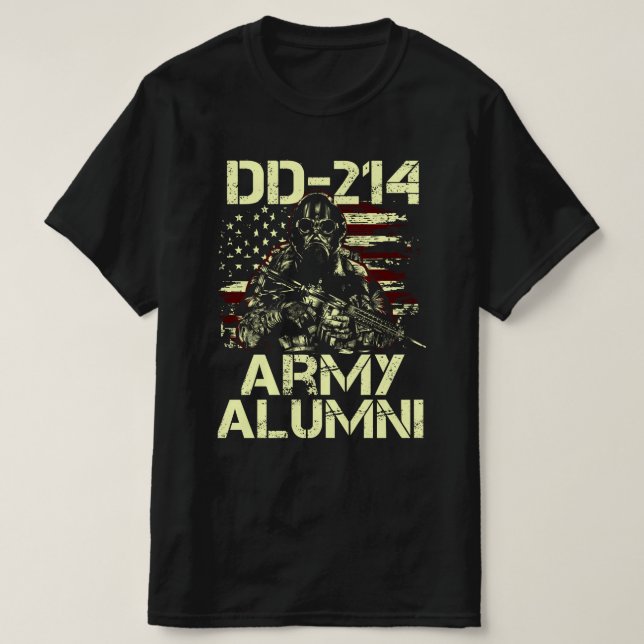 Camiseta dd-214 antigos alunos do exército (Frente do Design)