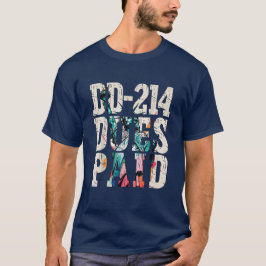 Camiseta DD-214 Dues Pagas DD-214 Veterano Militar dos EUA