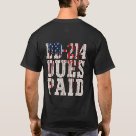 Camiseta DD-214 Dues Pagas DD-214 Veterano Militar dos EUA