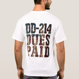 Camiseta DD-214 Dues Pagas DD-214 Veterano Militar dos EUA