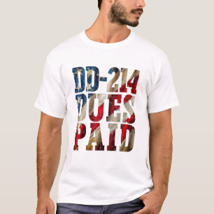 Camiseta DD-214 Dues Pagas DD-214 Veterano Militar dos EUA