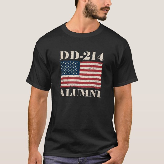Camiseta DD 214 Militares Veteranos Alunos Vintage American (Frente)