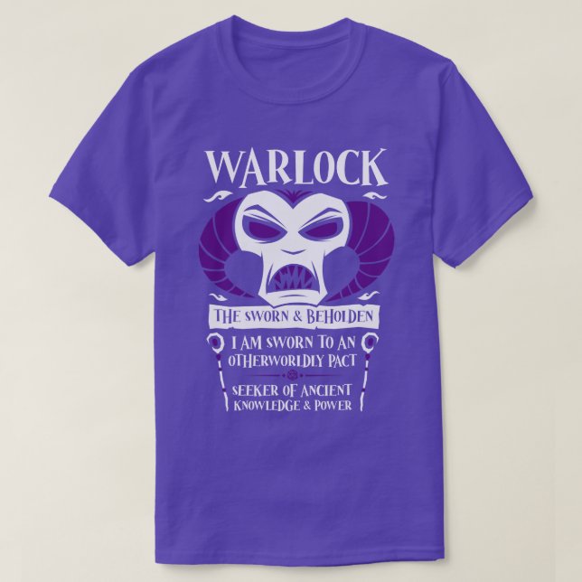 Camiseta DD WARLOCK Classe Dungeons Dragon (Frente do Design)