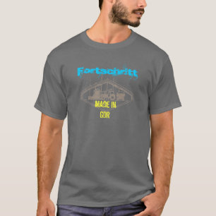 Camiseta DDR desenhos de publicidade progresso maquinaria