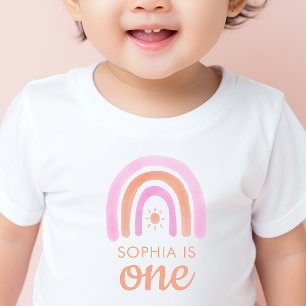 Camiseta de 1º Aniversário de Menina Fofa
