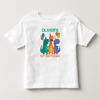 Camiseta de 1º Aniversário do Pequeno Dino