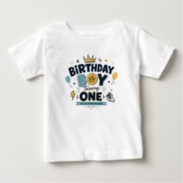 Camiseta de 1º Aniversário Fofa para Meninos – Cam