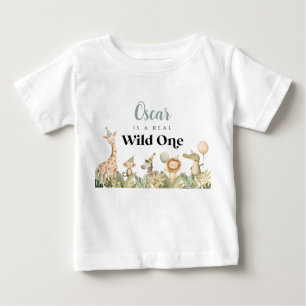 Camiseta de 1º Aniversário Wild One Safari Animais
