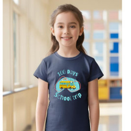 Camiseta de 100 dias para crianças de escola, cami
