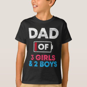 Camiseta De 3 Raparigas E 2 Rapazes Bateria De Baixo Pai Pa