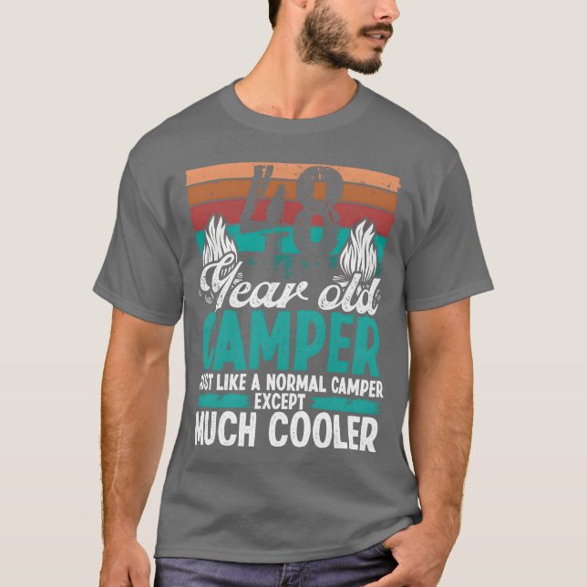 Camiseta de 48 anos de idade escoteiro acampamento (Frente)