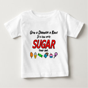 Camiseta Dê a um diabético um beijo