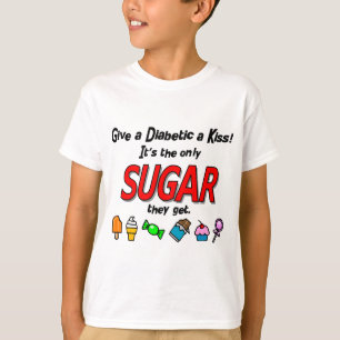Camiseta Dê a um diabético um beijo