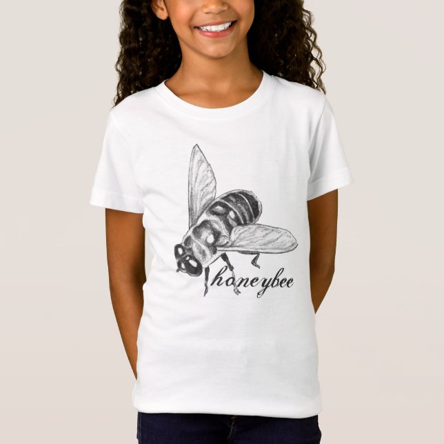 Camiseta de abelhas Camisa de mel da menina Camisa (Frente)