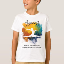 Camiseta de abertura de cor da ginástica com citaç
