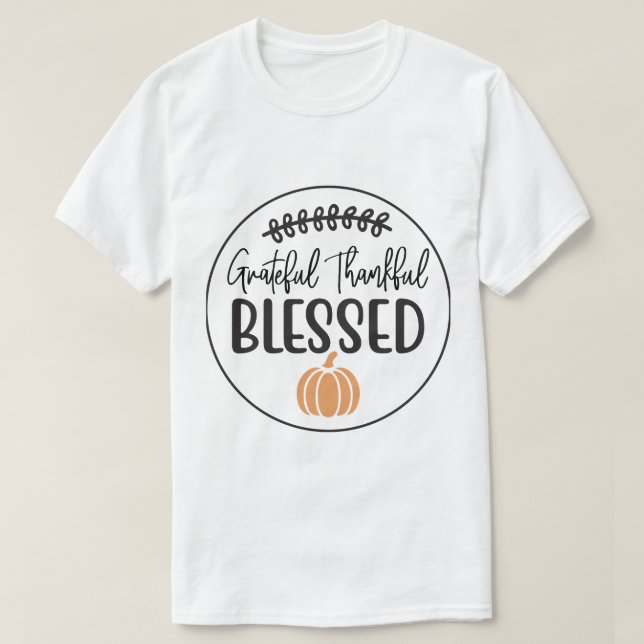 Camiseta de Abóbora Agradecida Abençoada (Frente do Design)
