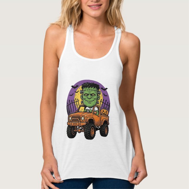 Camiseta de Abóbora de Caminhão Monstro de Hallowe (Frente)