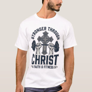 Camiseta de Academia Cristã Mais Forte Através de