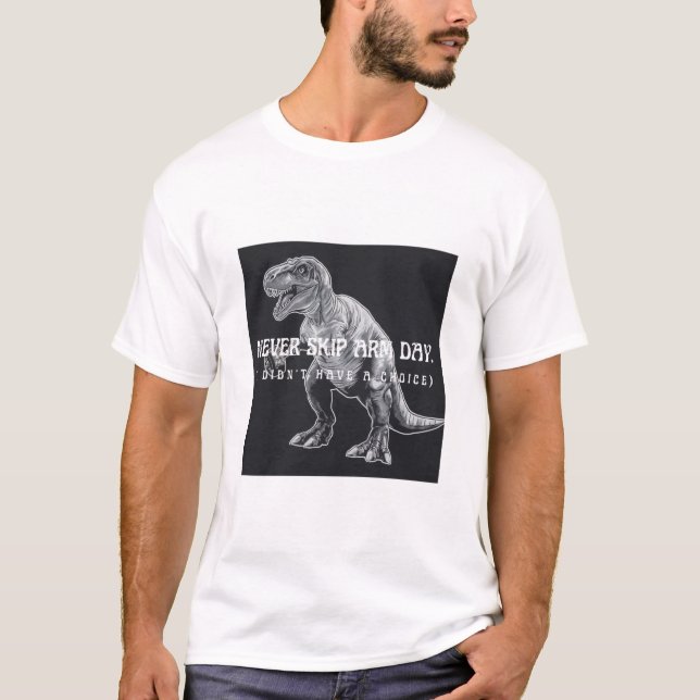 Camiseta de Academia do T-Rex Engraçado Nunca Pula (Frente)