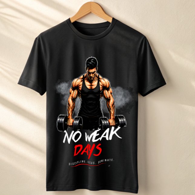 Camiseta de Academia No Weak Days – Treino Selvage (Criador carregado)