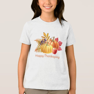 Camiseta de Ação de Graças Abóbora para Meninas
