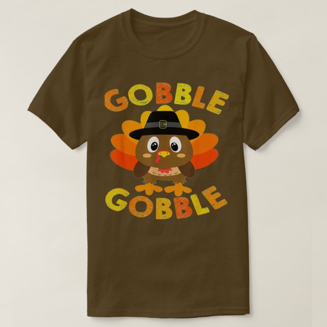 Camiseta de Ação de Graças Pumpkin Turquia Coma 6 (Frente do Design)