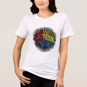 Camiseta de Ação Sonhe Grande Comece Pequeno