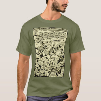 Camiseta de ação SPEED Comics dos anos 40