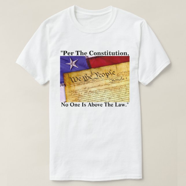 Camiseta "De Acordo Com A Constituição, Ninguém Está Acima  (Frente do Design)