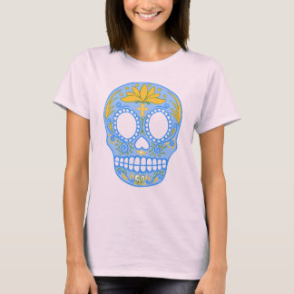 Camiseta de açúcar Crânio (azul)